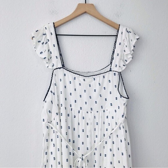 New! B.O.G Collective Band of Gypsies Touch the Sky Dot Woven Maxi Tiered Dress - Picture 5 of 12